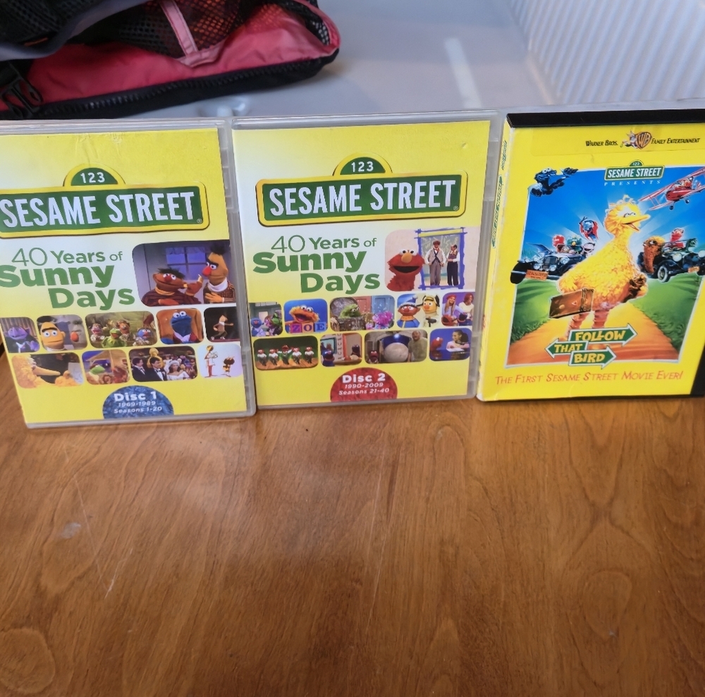 Sesame Street 40 Years of Sunny Days & Follow That Bird DVD Bundle 3-Disc Set